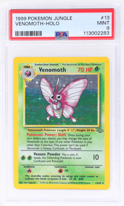 1999 Pokemon Jungle Holo Venomoth #13 PSA 9