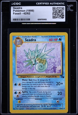 1999 Pokemon Fossil Seadra #42 CGC AUTH