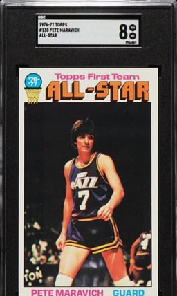 1976 Topps Basketball Pete Maravich ALL-STAR #130 SGC 8 NM-MT