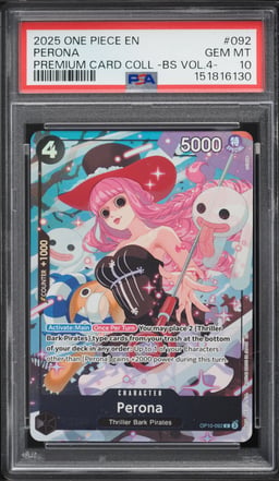 2025 One Piece Premium Best Selection Vol 4 Alt Art Perona #OP10-092 PSA 10 GEM MINT
