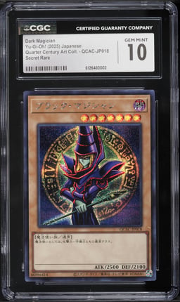 2025 Yu-Gi-Oh! Japanese QCAC Secret Rare Dark Magician #QCAC-JP018 CGC 10 GEM MINT