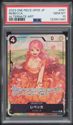 2023 One Piece Japanese Awakening Of The New Era Alt Art Rebecca #OP05-091 PSA 10 GEM MINT
