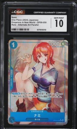 2024 One Piece Japanese Emperors In New World Alt Art Nami #OP09-050 CGC 10 GEM