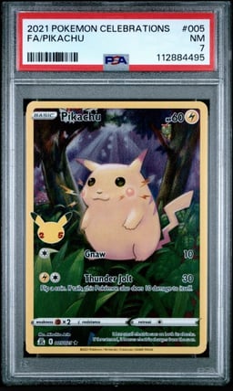 2021 POKEMON CELEBRATIONS #005 FULL ART/PIKACHU PSA 7