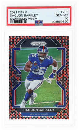 2021 Panini Prizm Snakeskin Prizm Saquon Barkley #232 PSA 10