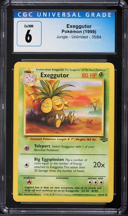 1999 Pokemon Jungle Exeggutor #35 CGC 6 EXMT