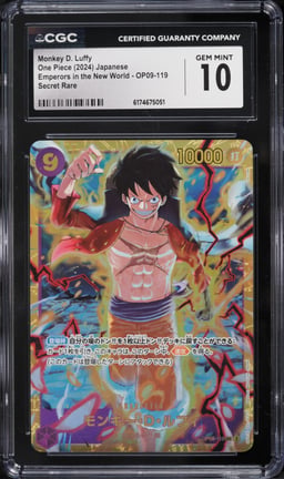 2024 One Piece Japanese Emperors In The New World SEC Monkey D. Luffy #OP09-119 CGC 10 GEM MINT