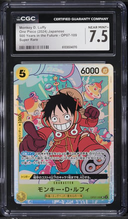2024 One Piece 500 Years In The Future SR Monkey D. Luffy #OP07-109 CGC 7.5 NRMT+
