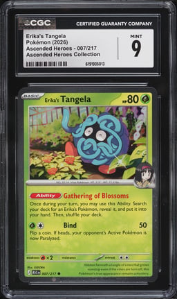 2026 Pokemon Mega Evolution Ascended Heroes Collection Erika's Tangela #7 CGC 9 MINT