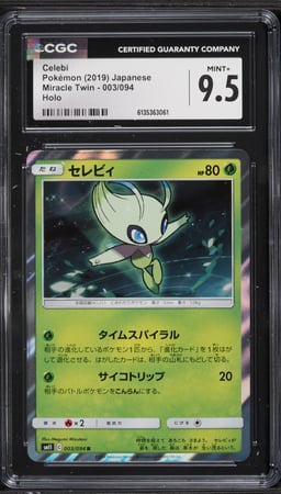 2019 Pokemon Japanese Sun & Moon Miracle Twin Holo Celebi #3 CGC 9.5 MINT+