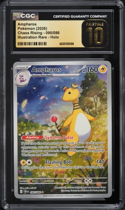 2026 Pokemon Mega Evolution Chaos Rising IR Ampharos #90 CGC 10 PRISTINE