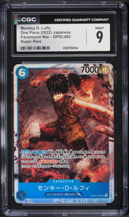 2022 One Piece Paramount War Monkey D. Luffy #OP02-062 CGC 9 MINT