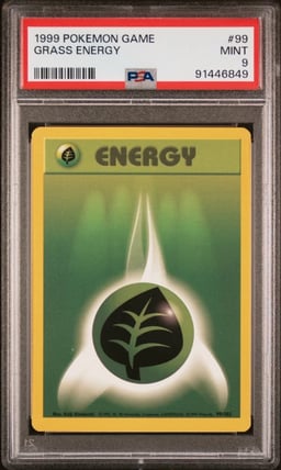 1999 POKEMON BASE SET UNLIMITED #99 GRASS ENERGY PSA 9