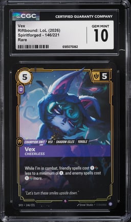 2026 Riftbound League Of Legends Spiritforged Vex #146 CGC 10 GEM MINT