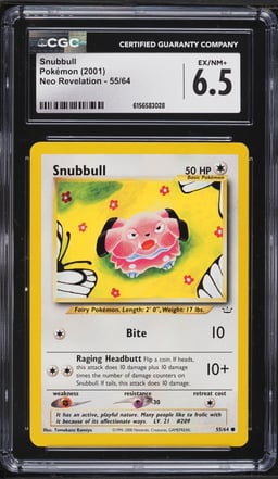 2001 Pokemon Neo Revelation Snubbull #55 CGC 6.5 EXMT+