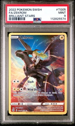 2022 POKEMON SWORD & SHIELD BRILLIANT STARS #TG05 FULL ART/ZEKROM PSA 9