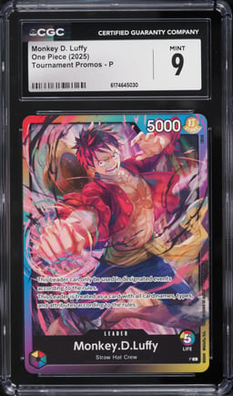 2025 One Piece Tournament Promo Leader Monkey D. Luffy #P CGC 9 MINT