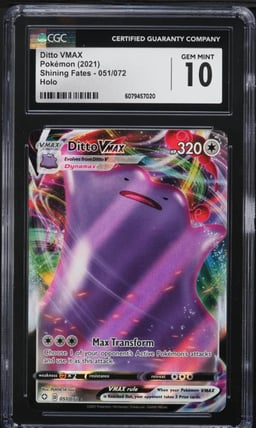 2021 Pokemon Sword & Shield Shining Fates Full Art Ditto VMAX #51 CGC 10 GEM