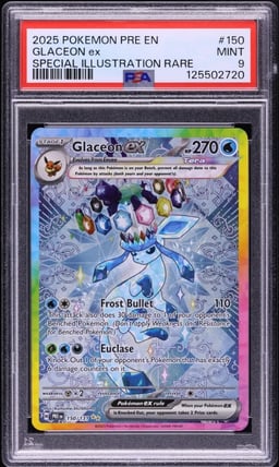 2025 Pokemon SV Prismatic Evolutions SIR Glaceon EX #150 PSA 9 MINT