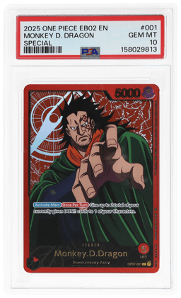 2025 (Eb-02) Anime 25th Collection - English Foil Parallel Monkey D. Dragon #OP07-001 PSA 10