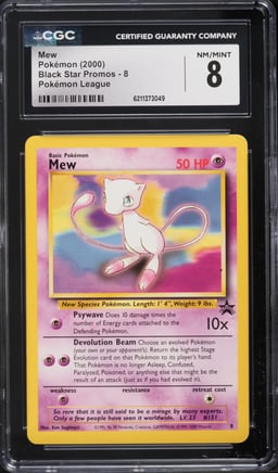 2000 Pokemon League Black Star Promo Mew #8 CGC 8 NM-MT