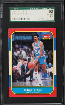 1986 Fleer Basketball Reggie Theus #108 SGC 8.5 NM-MT+
