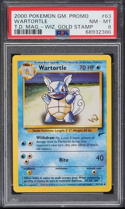 2000 Pokemon Promo TD Magazine Gold Stamp Wartortle #63 PSA 8 NM-MT