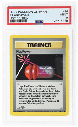 1999 Pokemon Base Set German 1st Edition Pluspower #84 PSA 9