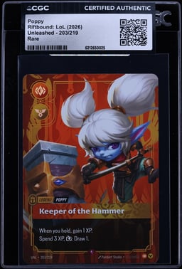 2026 Riftbound League Of Legends LoL Unleashed Poppy #203 CGC AUTH