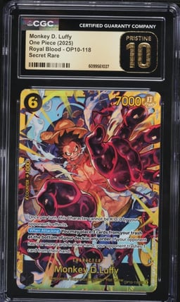 2025 One Piece Royal Blood SEC Monkey D. Luffy #OP10-118 CGC 10 PRISTINE