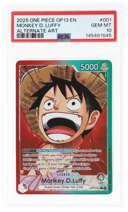 2025 One Piece Carrying On His Will Alternate Art Monkey D. Luffy #OP13001 PSA 10
