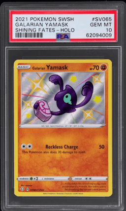 2021 Pokemon Sword and Shield Shining Fates Shiny Vault Galarian Yamask #SV065 PSA 10