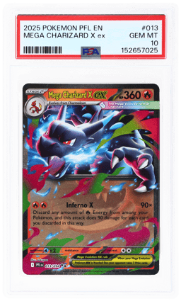 2025 Pokemon Mega Evolution Phantasmal Flames Holo Mega Charizard X Ex #013 PSA 10