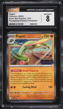 2025 Pokemon Mega Evolution Promo Phantasmal Flames Prerelease Flygon #16 CGC 8 NM-MT