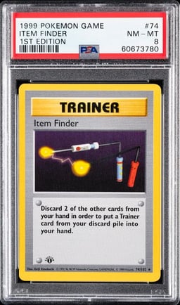 1999 POKEMON GAME #74 ITEM FINDER 1ST EDITION PSA 8
