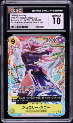 2025 One Piece Japanese Carrying On His Will SR Alt Art Jewelry Bonney #OP13-108 CGC 10 GEM