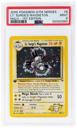 2000 Pokemon Gym Heroes 1st Edition Holo Lt. Surge's Magneton #8 PSA 9