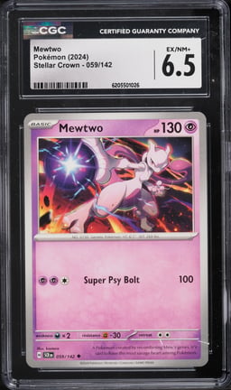 2024 Pokemon Scarlet & Violet Stellar Crown Mewtwo #59 CGC 6.5 EXMT+