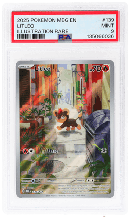 2025 Pokemon Mega Evolution Illustration Rare Litleo #139 PSA 9