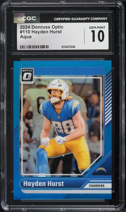 2024 Donruss Optic Aqua Hayden Hurst #110 CGC 10 GEM MINT