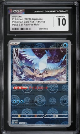 2023 Pokemon Japanese Scarlet & Violet 151 Poke Ball Reverse Holo Articuno #144 CGC 10 GEM MINT