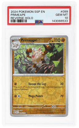 2024 Pokemon Surging Sparks Reverse Holo Primeape #099 PSA 10