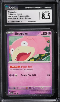 2026 Pokemon Mega Evolution Promo Pitch Black Slowpoke #86 CGC 8.5 NM-MT+