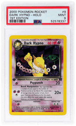 2000 Pokemon Team Rocket 1st Edition Holo Dark Hypno #9 PSA 9