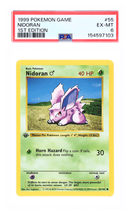 1999 Pokemon Base Set 1st Edition Nidoran #55 PSA 6