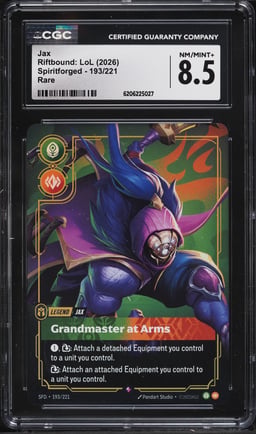 2026 Riftbound League Of Legends Spiritforged Jax #193 CGC 8.5 NM-MT+