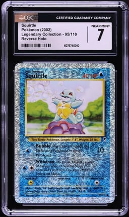 2002 Pokemon Legendary Collection Reverse Holo Squirtle #95 CGC 7 NRMT