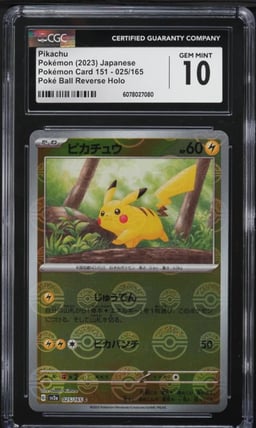 2023 Pokemon Japanese SV 151 Poke Ball Reverse Holo Pikachu #25 CGC 10 GEM MINT
