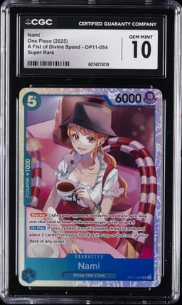 2025 ONE PIECE A FIST OF DIVINE SPEED - SUPER RARE NAMI CGC 10 GEM MINT