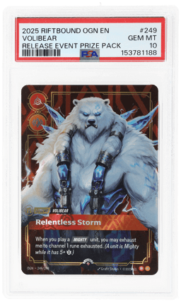 2025 Riftbound: League of Legends Origins Promo Relentless Stormrelease Event Prize Pack Volibear #249 PSA 10